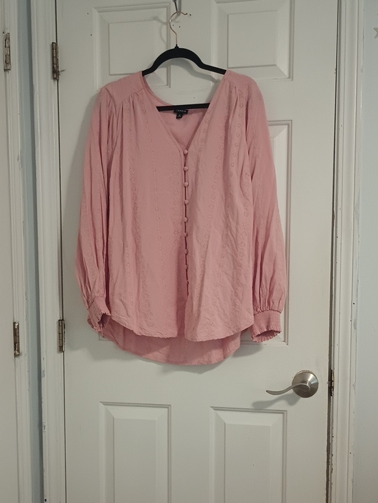 torrid Tops - torrid Blush Pink Eyelet Button-Front Blouse